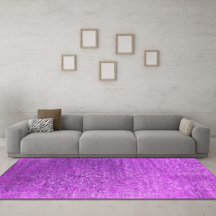 Machine Washable Oriental Pink Industrial Rug in a Living Room, wshurb2749pnk