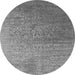 Round Oriental Gray Industrial Rug, urb2749gry