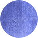 Round Oriental Blue Industrial Rug, urb2749blu