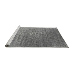 Sideview of Machine Washable Oriental Gray Industrial Rug, wshurb2749gry