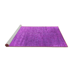Sideview of Machine Washable Oriental Pink Industrial Rug, wshurb2749pnk