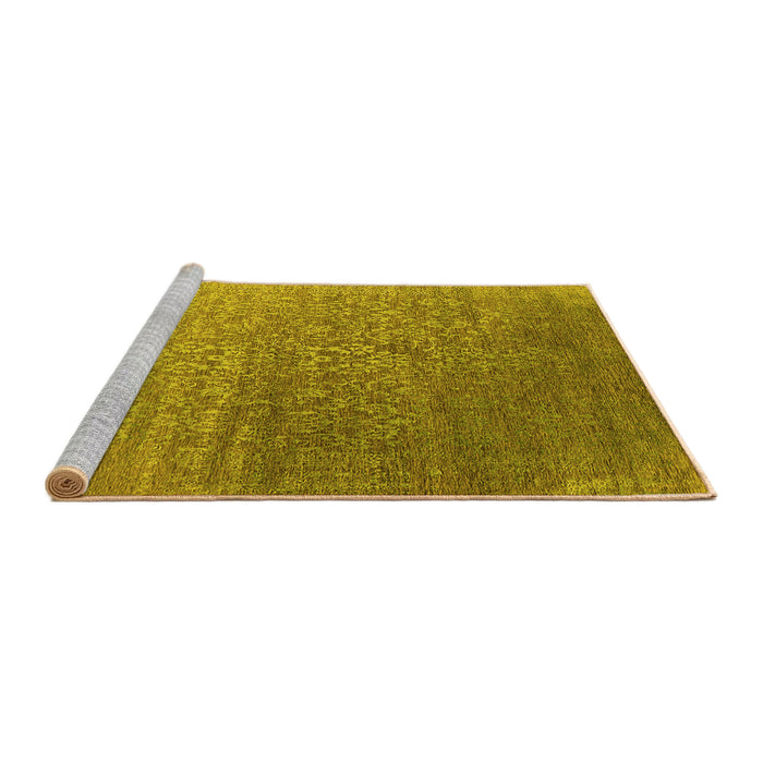 Sideview of Machine Washable Oriental Yellow Industrial Rug, wshurb2749yw