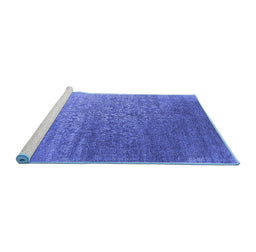 Sideview of Machine Washable Oriental Blue Industrial Rug, wshurb2749blu