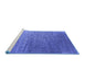 Sideview of Machine Washable Oriental Blue Industrial Rug, wshurb2749blu