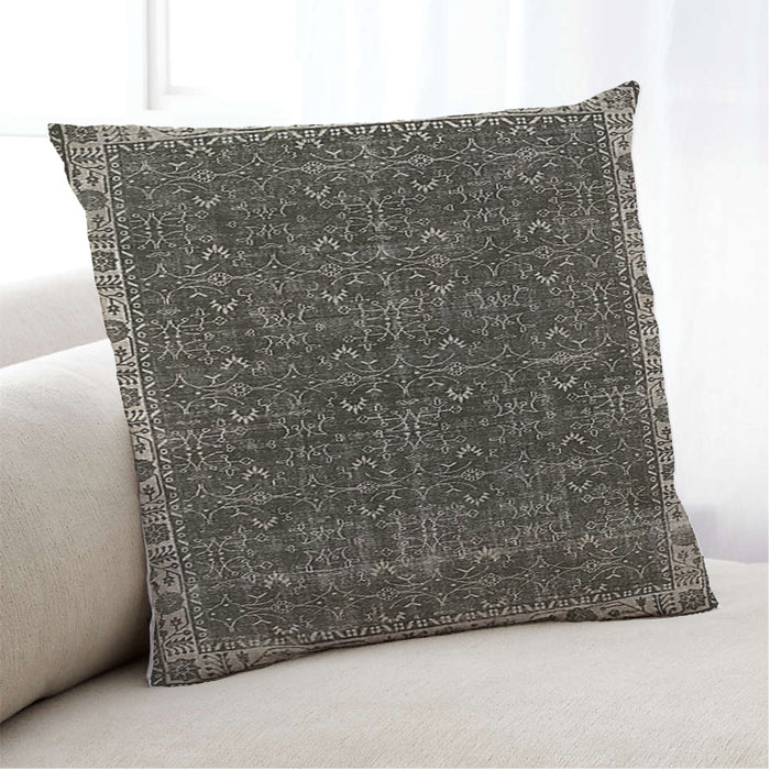 Lifestyle Image of Mid-Century Modern Urban Square Midnight Gary Throw Pillow, 18 inch by 18 inch, pwurb274