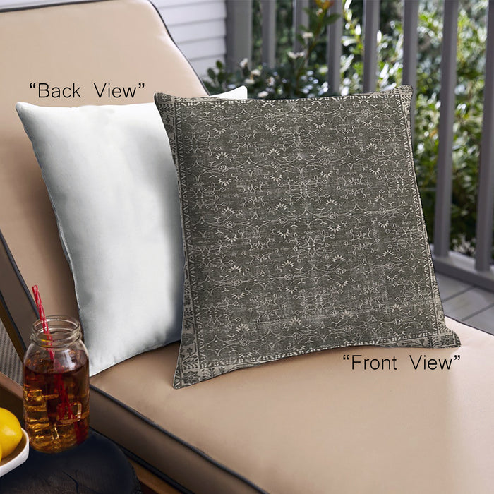 Front View of Mid-Century Modern Urban Square Midnight Gary Throw Pillow, 18 inch by 18 inch, pwurb274