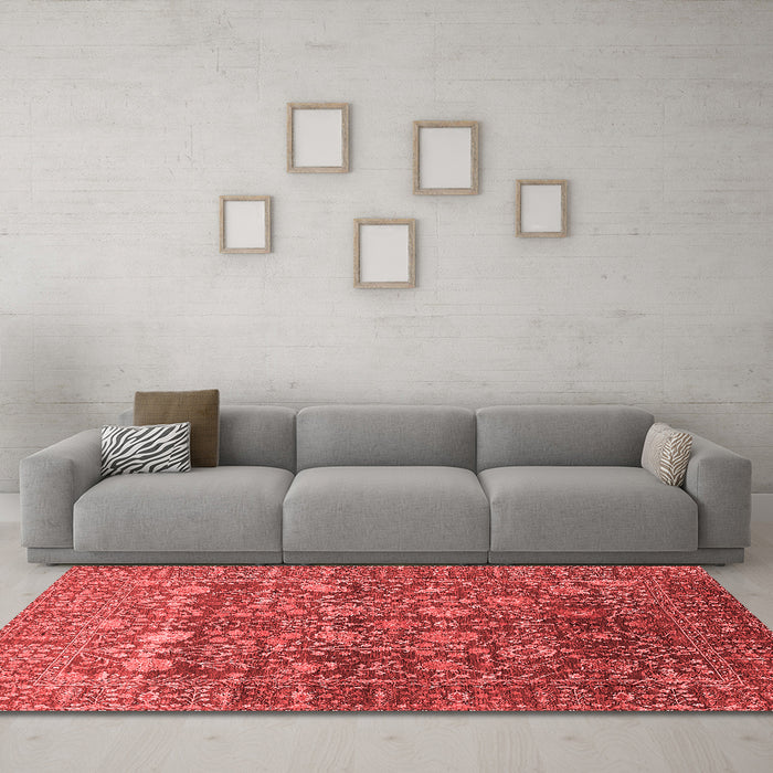 Industrial Red Washable Rugs