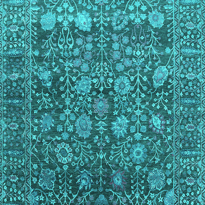 Machine Washable Oriental Turquoise Industrial Area Rugs, wshurb2750turq