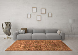 Machine Washable Oriental Orange Industrial Area Rugs in a Living Room, wshurb2750org