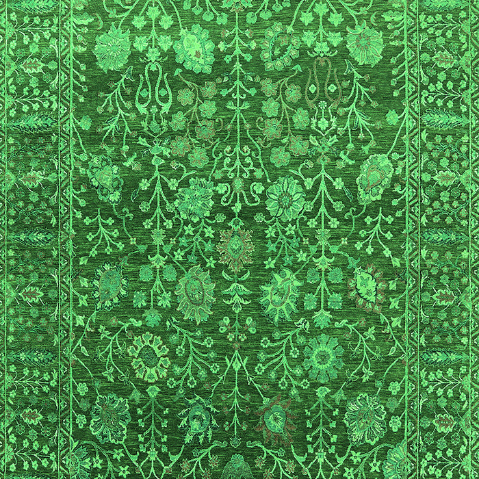 Machine Washable Oriental Green Industrial Area Rugs, wshurb2750grn