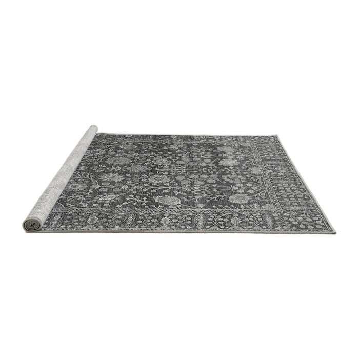Sideview of Machine Washable Oriental Gray Industrial Rug, wshurb2750gry