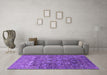 Machine Washable Oriental Purple Industrial Area Rugs in a Living Room, wshurb2750pur