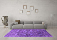 Machine Washable Oriental Purple Industrial Rug, wshurb2750pur