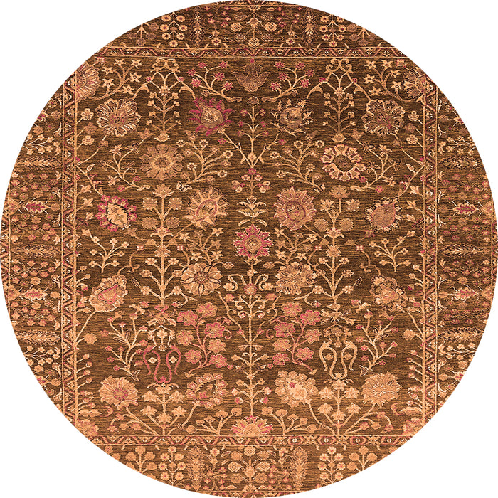 Round Oriental Orange Industrial Rug, urb2750org
