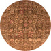 Round Oriental Orange Industrial Rug, urb2750org