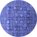 Round Oriental Blue Industrial Rug, urb2750blu