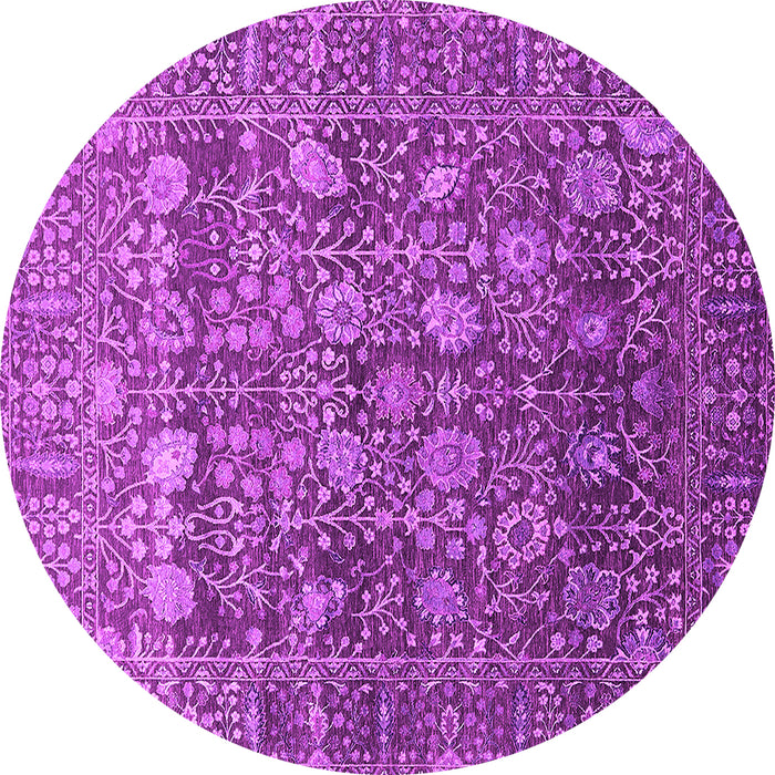 Round Machine Washable Oriental Pink Industrial Rug, wshurb2750pnk