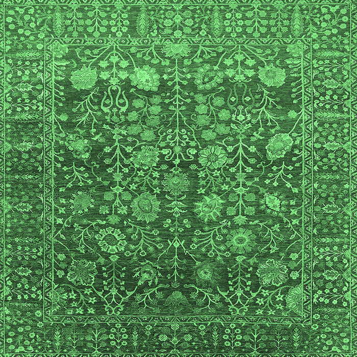 Square Oriental Emerald Green Industrial Rug, urb2750emgrn