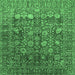 Square Oriental Emerald Green Industrial Rug, urb2750emgrn