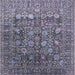 Square Mid-Century Modern Plum Purple Oriental Rug, urb2750