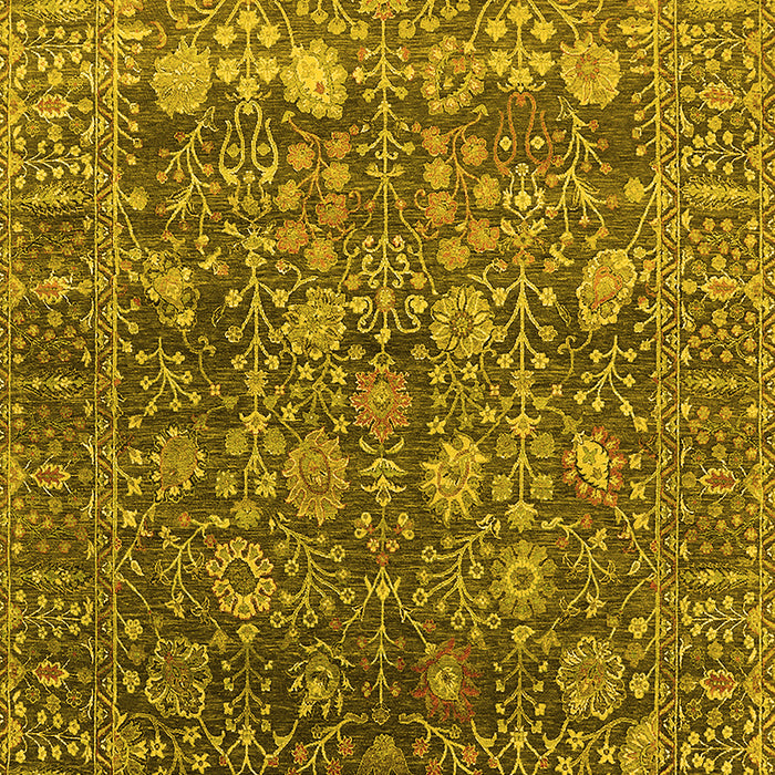 Machine Washable Oriental Yellow Industrial Rug, wshurb2750yw