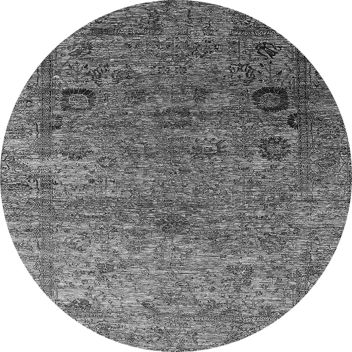 Round Oriental Gray Industrial Rug, urb2751gry