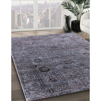 Mid-Century Modern Plum Purple Oriental Rug, urb2751