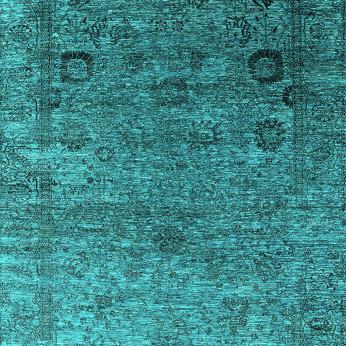 Machine Washable Oriental Turquoise Industrial Area Rugs, wshurb2751turq