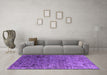 Machine Washable Oriental Purple Industrial Area Rugs in a Living Room, wshurb2751pur