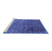 Sideview of Machine Washable Oriental Blue Industrial Rug, wshurb2751blu