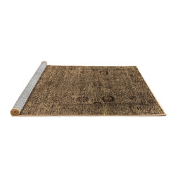 Sideview of Machine Washable Oriental Brown Industrial Rug, wshurb2751brn