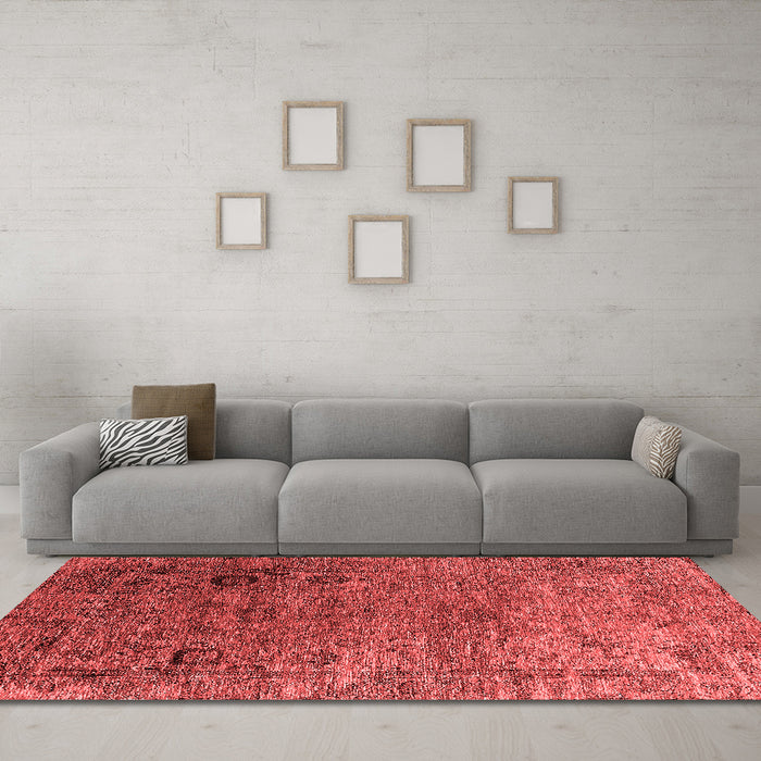 Industrial Red Washable Rugs