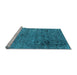 Sideview of Machine Washable Oriental Light Blue Industrial Rug, wshurb2751lblu