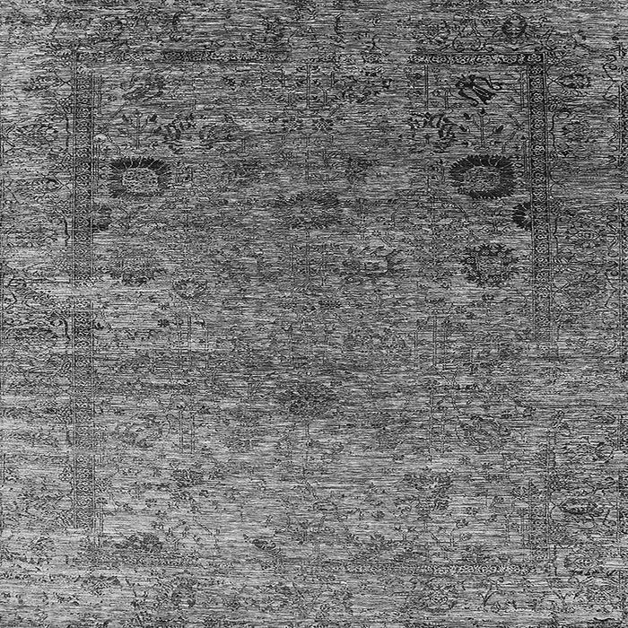 Square Machine Washable Oriental Gray Industrial Rug, wshurb2751gry