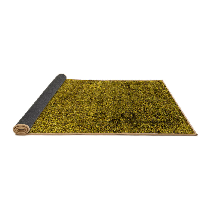 Sideview of Oriental Yellow Industrial Rug, urb2751yw