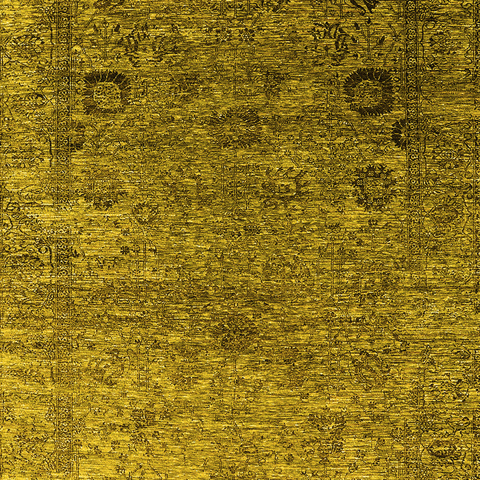 Machine Washable Oriental Yellow Industrial Rug, wshurb2751yw