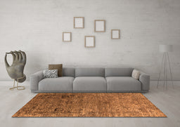 Machine Washable Oriental Orange Industrial Area Rugs in a Living Room, wshurb2751org