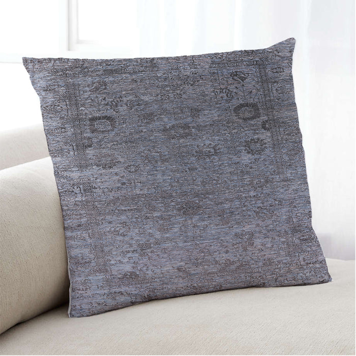 Lifestyle Image of Mid-Century Modern Urban Square Plum Purple Throw Pillow, 18 inch by 18 inch, pwurb2751