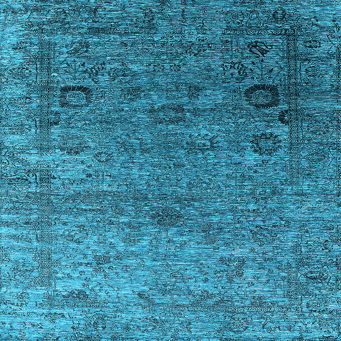 Square Oriental Light Blue Industrial Rug, urb2751lblu