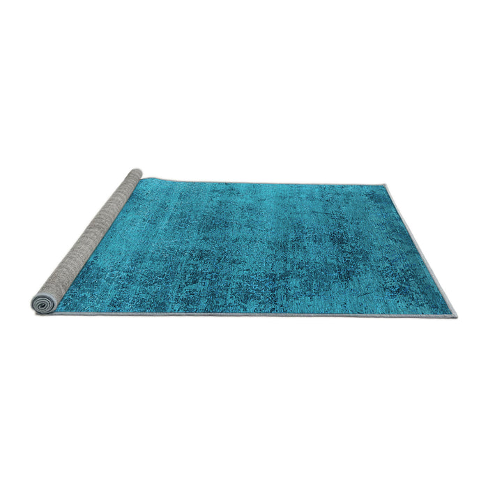 Sideview of Machine Washable Oriental Light Blue Industrial Rug, wshurb2752lblu