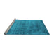 Sideview of Machine Washable Oriental Light Blue Industrial Rug, wshurb2752lblu