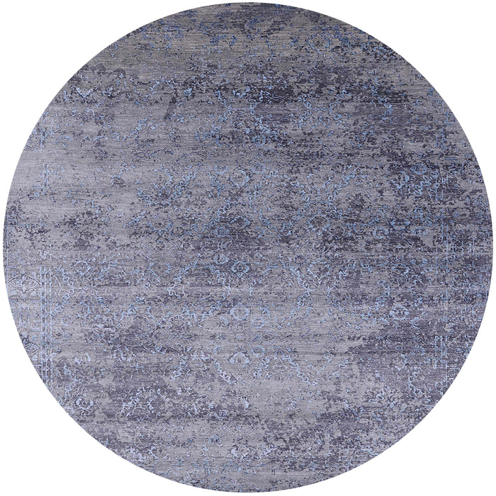 Round Machine Washable Industrial Modern Grape Purple Rug, wshurb2752