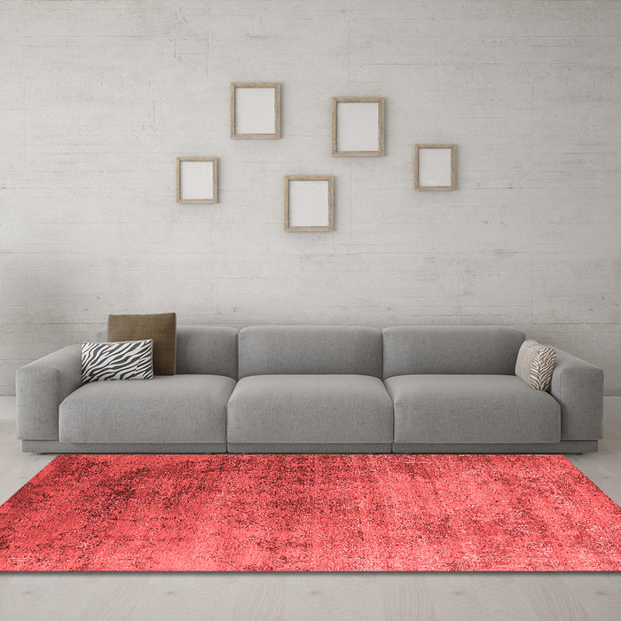 Industrial Red Washable Rugs