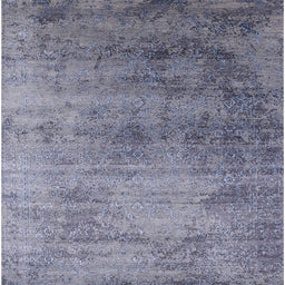 Square Mid-Century Modern Purple Oriental Rug, urb2752