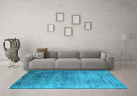 Machine Washable Oriental Light Blue Industrial Rug, wshurb2752lblu