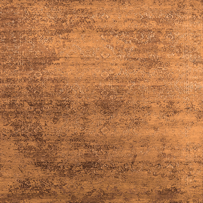 Square Machine Washable Oriental Orange Industrial Area Rugs, wshurb2752org