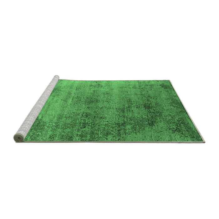 Sideview of Machine Washable Oriental Emerald Green Industrial Area Rugs, wshurb2752emgrn