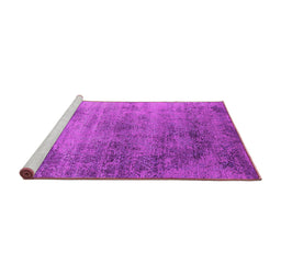 Sideview of Machine Washable Oriental Pink Industrial Rug, wshurb2752pnk