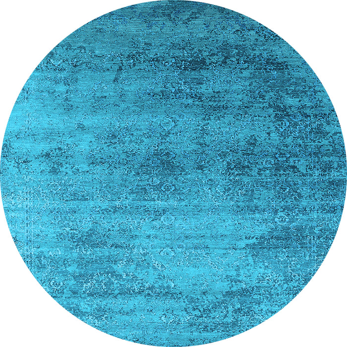 Round Oriental Light Blue Industrial Rug, urb2752lblu