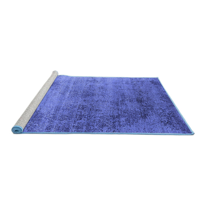 Sideview of Machine Washable Oriental Blue Industrial Rug, wshurb2752blu